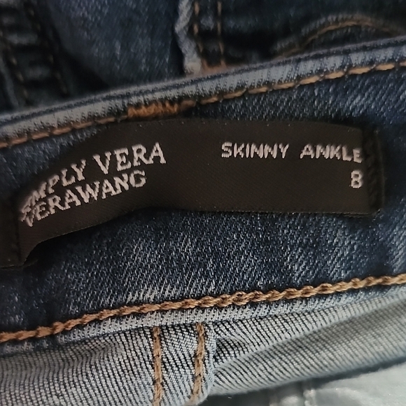 Simply Vera Vera Wang Skinny Ankle Jeans Size 8 Stretch Blue Denim Mid Rise - Picture 9 of 9
